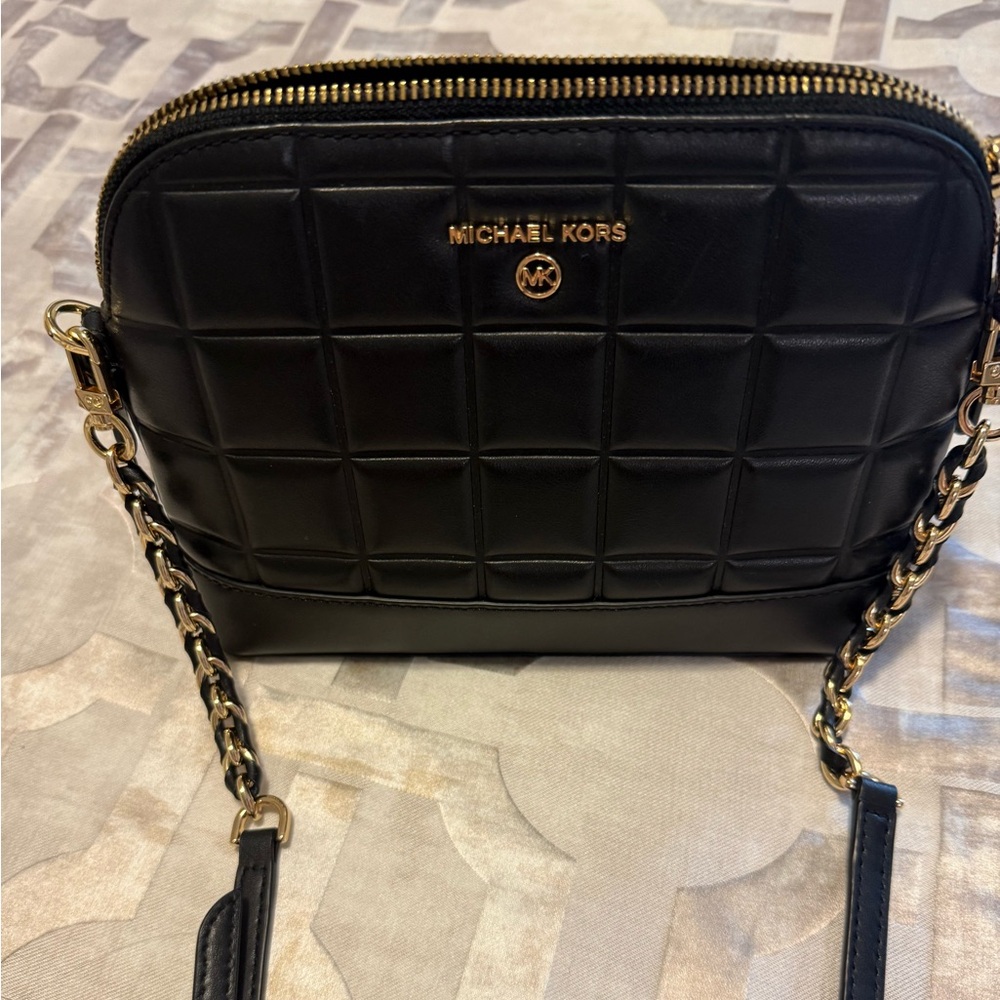 Michael Kors Black Quilted Crossbody Bag